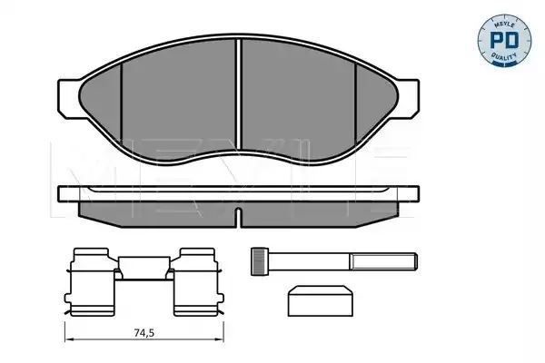 KLOCKI HAMULCOWE PRZÓD FIAT DUCATO BOXER JUMPER 06- ŁADOWNOŚĆ 1100/1500 MEYLE 02524468191/PD