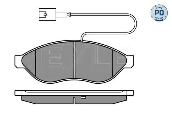 KLOCKI HAMULCOWE PRZÓD FIAT DUCATO BOXER JUMPER 06- ŁADOWNOŚĆ 1100/1500 MEYLE 02524468191/PD