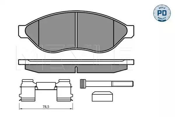 KLOCKI HAMULCOWE PRZÓD FIAT DUCATO BOXER JUMPER 06- ŁADOWNOŚĆ 1700 MEYLE 02524468192/PD
