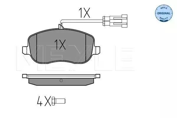 KLOCKI HAMULCOWE PRZÓD FIAT CROMA 1,9/2,4 JTD 05- Z CZUJNIKIEM MEYLE 0252429419/W