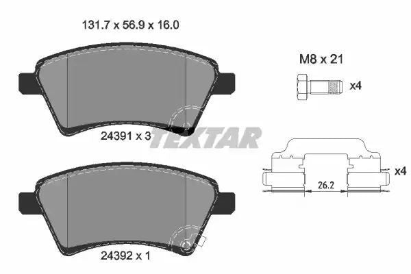 Klocki hamulcowe przód Fiat SEDICI Suzuki SX4 06- W?GR Textar 2439101