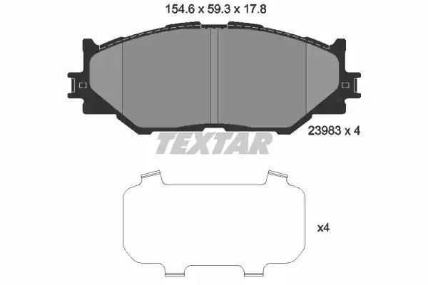Klocki hamulcowe przód Lexus IS 220D 250 05- Textar 2398301