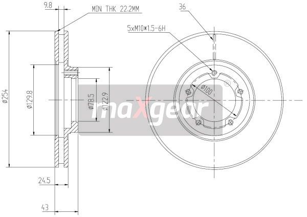 TARCZA HAMULCOWA PRZÓD FORD TRANSIT 91-/94- KOŁA 14 MaXgear 19-0706