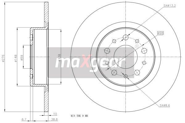 TARCZA HAMULCOWA TYŁ ALFA ROMEO 156 02- MaXgear 19-0992