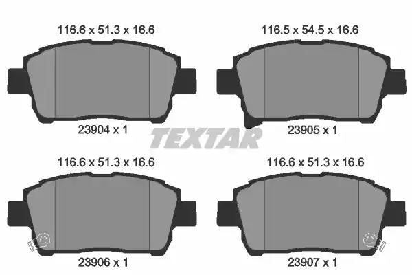 Klocki hamulcowe przód Toyota COROLLA 02- PRIUS 03- JAPONIA Textar 2390401