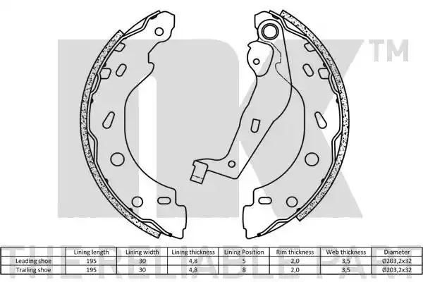 Szczęki hamulcowe SMART CITY-COUPE CABRIO FORTWO 98-07 NK Autoparts 2733671