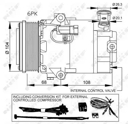 KOMPRESOR KLIMATYZACJI OPEL ASTRA H CVC 6PK NRF 32428