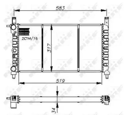Chłodnica Fiat FIORINO UNO 1,3D 1,4TD 1,7D NRF 58732