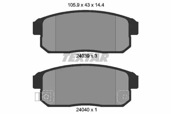 Klocki hamulcowe tył Mazda RX8 03- Textar 2403901