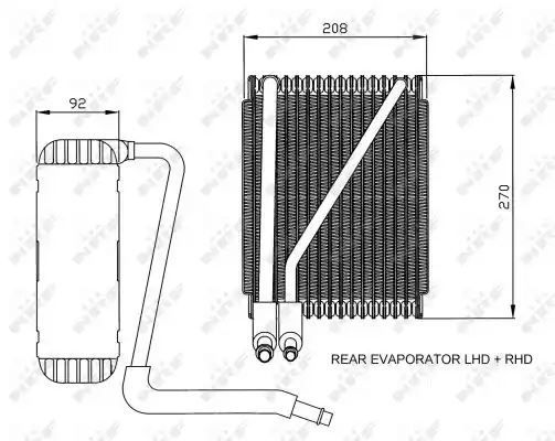 PAROWNIK KLIMATYZACJI VW SHARAN 95- TYLNY NRF 36044