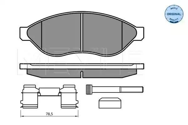 KLOCKI HAMULCOWE PRZÓD FIAT DUCATO 06- ŁADOWNOŚĆ 1700 2 CZUJNIKI MEYLE 0252446819/W2