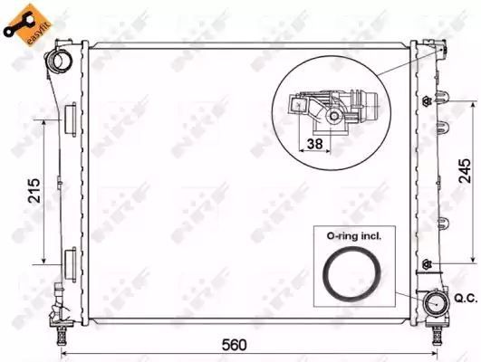CHŁODNICA FIAT 500 1,3D MULTIJET 07- NRF 53525