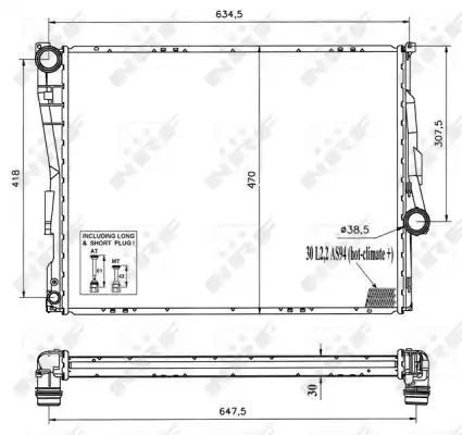 CHŁODNICA BMW E46 316-330 NRF 51577