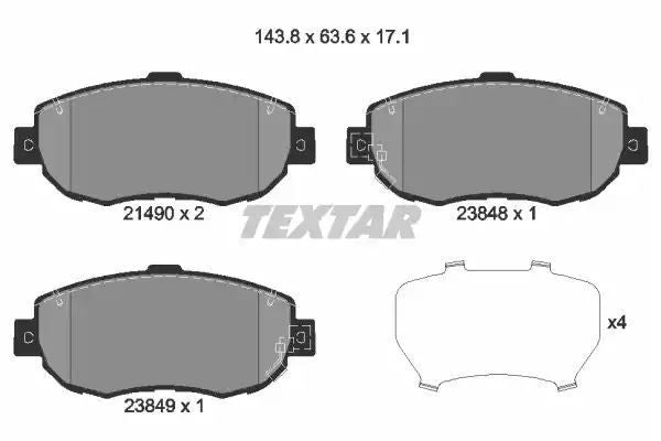 Klocki hamulcowe przód Lexus GS300 IS300 Textar 2149001