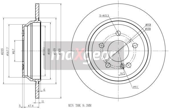 TARCZA HAMULCOWA TYŁ MERCEDES W220 98- S280-320 MaXgear 19-1797