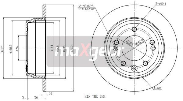 TARCZA HAMULCOWA TYŁ KIA CEED I30 06- IX35 SPORTAGE 10- MaXgear 19-1879