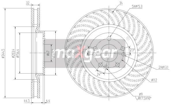 TARCZA HAMULCOWA PRZÓD MERCEDES W163 98- MaXgear 19-1014