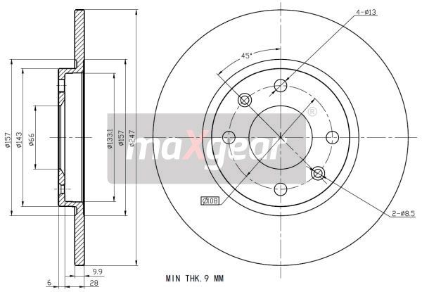 KLOCKI HAMULCOWE PRZÓD PEUGEOT 106 309 205 SAXO ZX C15 MaXgear 19-0698