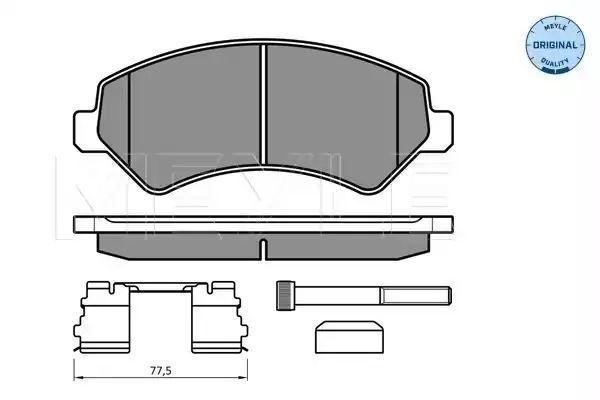 KLOCKI HAMULCOWE PRZÓD FIAT DUCATO 06- ŁADOWNOŚĆ 1600KG MEYLE 0252446619/W1