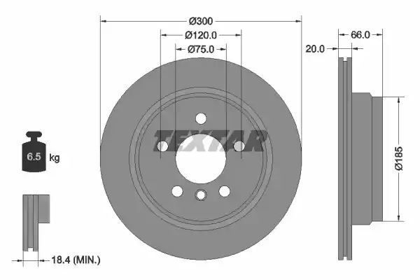 Tarcza hamulcowa tył BMW F30 F31 F34 Textar 92239703