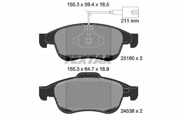 Klocki hamulcowe przód Alfa Romeo GIULIETTA 10- 1,4-1,6 Textar 2518001