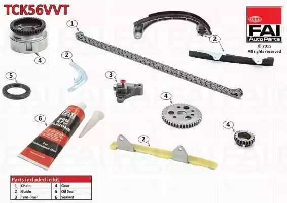 ZESTAW ŁAŃCUCHA ROZRZĄDU TOYOTA DOHC YARIS/VITZ 99- FAI Auto Parts TCK56VVT