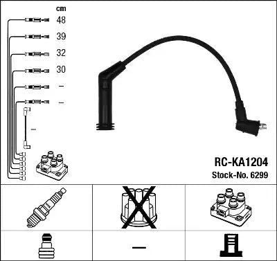 Przewody zapłonowe Hyundai 1,0 1,1 ATOS PICANTO NGK 6299