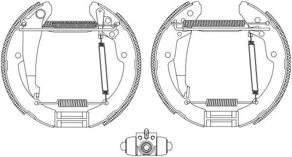 ZESTAW SZCZĘK HAM. VW CADDY 95-04 KPL. Z CYLINDERKAMI Textar 84052401