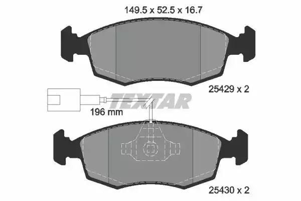 Klocki hamulcowe przód Fiat PUNTO 12- EVO 09- 1,2-1,4 Textar 2542901