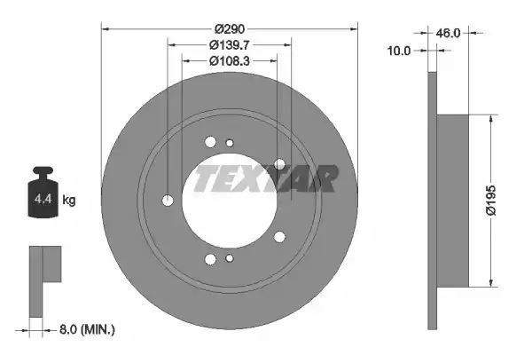 Tarcza hamulcowa przód Suzuki JIMNY 98- Textar 92237300