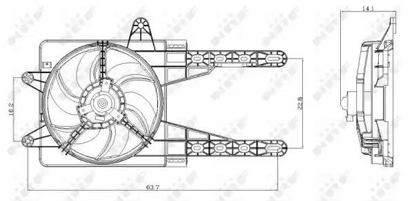 Wentylator chłodnicy Fiat PUNTO 94-99 120W  z obudową  -AC NRF 47247