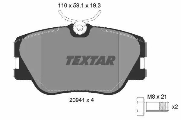 Klocki hamulcowe przód Mercedes W124 200 300E D 85-  bez czujnika Textar 2094102