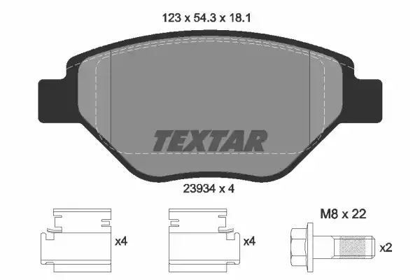 Klocki hamulcowe przód Renault MEGANE 02- 1,4  bez czujnika Textar 2393401