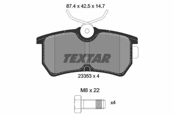 Klocki hamulcowe ty�� Ford FOCUS 1,4-2,0 10 98- Textar 2335301