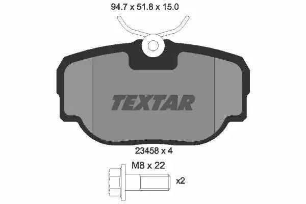 Klocki hamulcowe tył Land Rover RANGE II 94-02 Textar 2345801