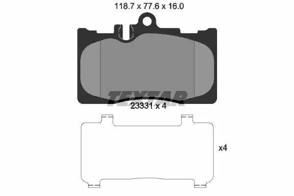 Klocki hamulcowe przód Toyota Lexus LS430 00- Textar 2333102