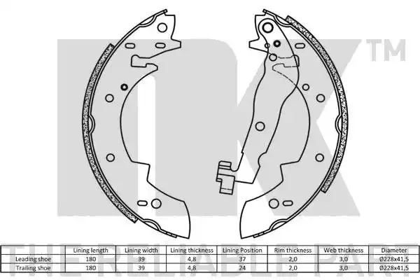 Szczęki hamulcowe Peugeot 405 SYSTEM HAM. GIRLING NK Autoparts 2799307
