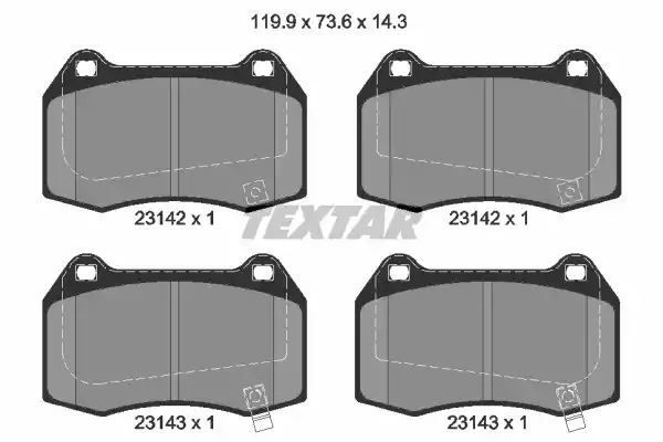 Klocki hamulcowe przód Nissan 350 Z 3,5 02- Textar 2314201