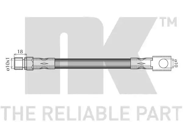 Przewód hamulcowy elastyczny przód Opel OMEGA 94-03  439MM NK Autoparts 853654