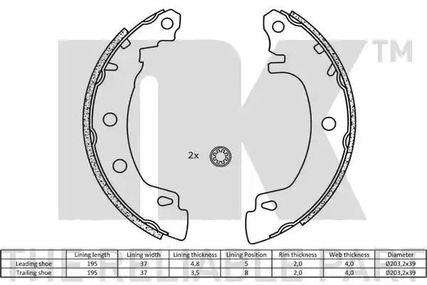 Szczęki hamulcowe Renault MEGANE NK Autoparts 2739581