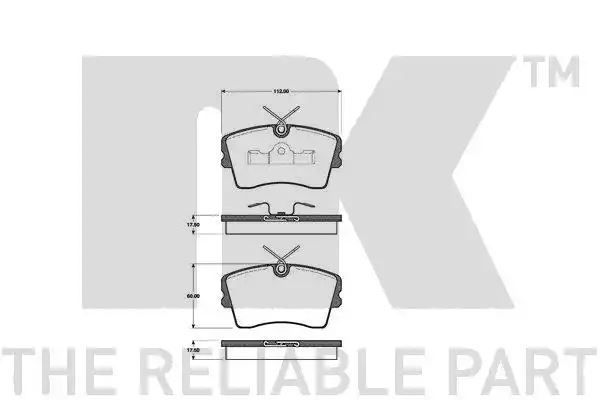 Klocki hamulcowe przód Opel OMEGA A 3,0 86-90 NK Autoparts 223605