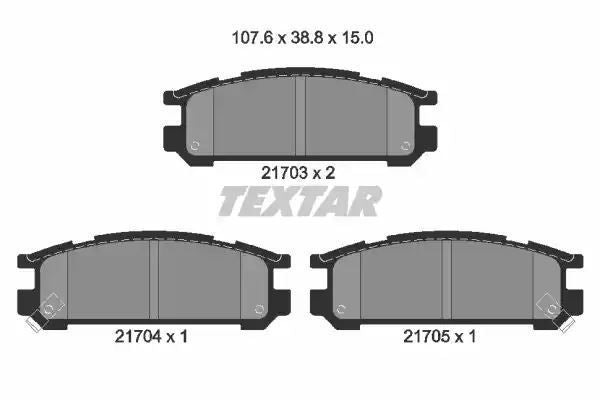 Klocki hamulcowe tył Subaru IMPREZA 92-00 LEGACY Textar 2170301