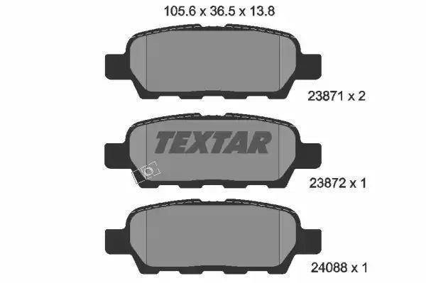 Klocki hamulcowe tył Nissan X-TRAIL 01- QASHQAI Textar 2387101