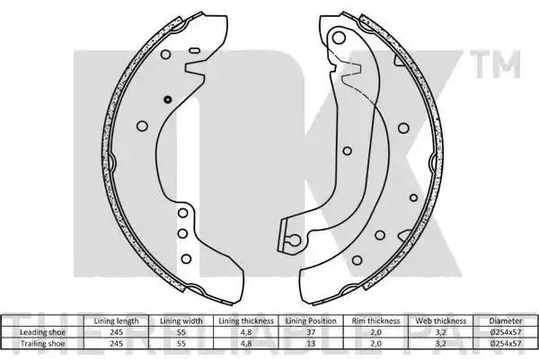 Szczęki hamulcowe Renault TRAFIC 84- NK Autoparts 2799577