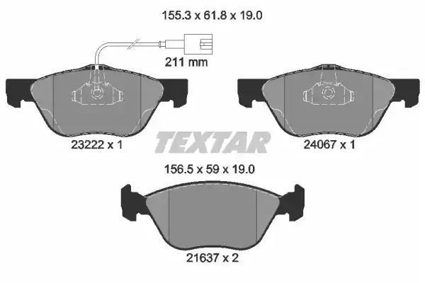 Klocki hamulcowe przód Alfa Romeo 147 146 146 GT MAREA Textar 2322201
