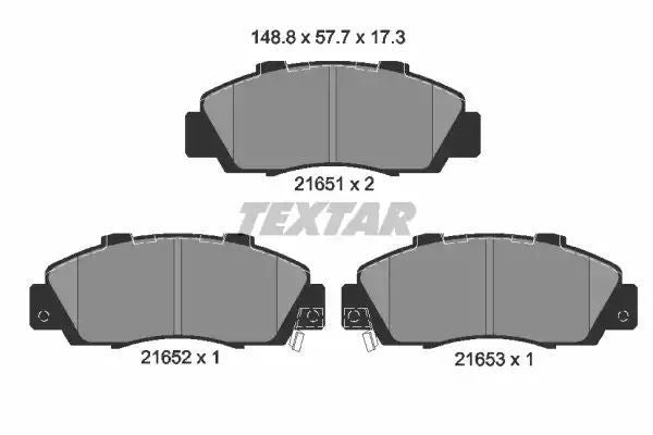 Klocki hamulcowe przód Honda LEGEND HR-V ROVER 600 Textar 2165101