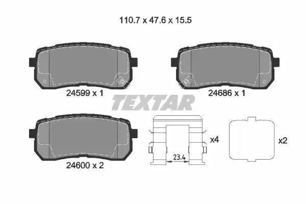 Klocki hamulcowe tył KIA SORENTO 2,2 CRDI 15- Textar 2459904