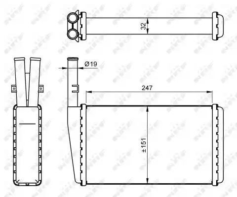 Nagrzewnica Land Rover DEFENDER 90 2,5D 3,5 3,9 90-09 06 NRF 54266