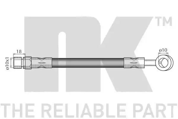 Przewód hamulcowy elastyczny przód Daewoo TACUMA 480MM NK Autoparts 855011