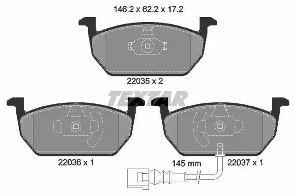 Klocki hamulcowe przód GOLF VII LEON 13- OCTAVIA 14- Textar 2203501